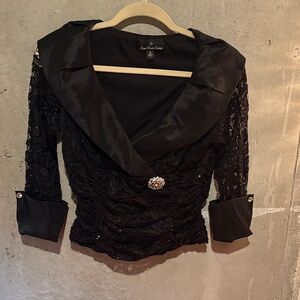 Elegant Black Lace Women's Top